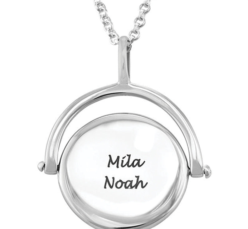 Rotatable Round DIY Personalized Lettering Necklace – Simple Holiday Commemorative Gift