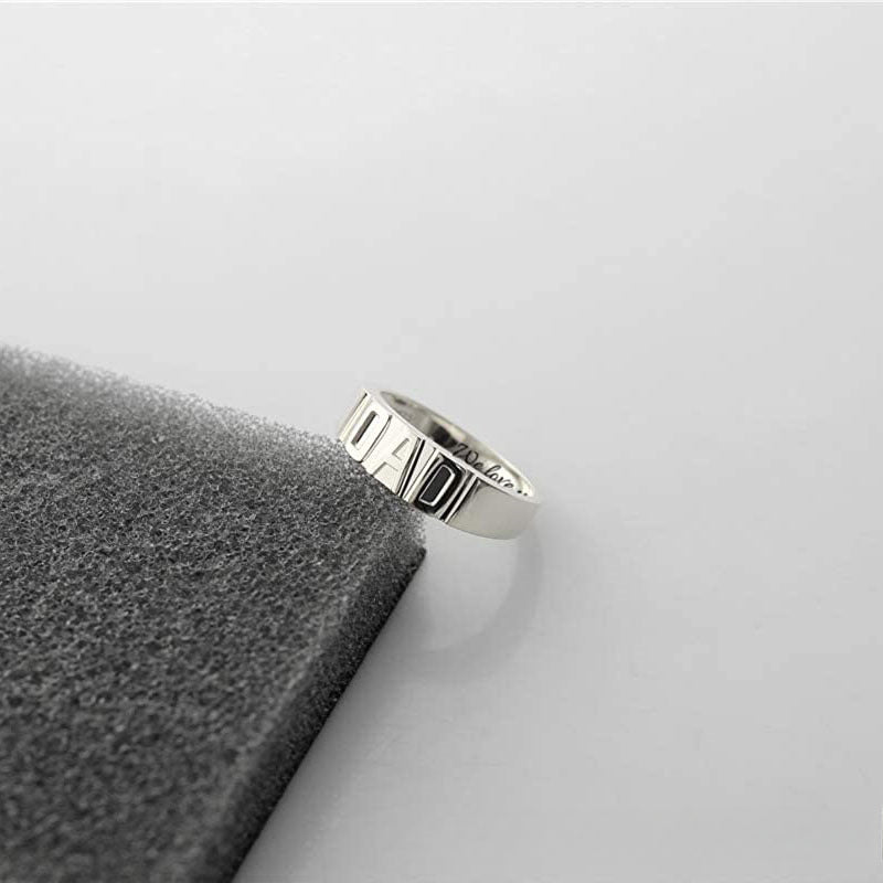 Popular DAD lettering wide version ring, a father's day gift for a man to his father