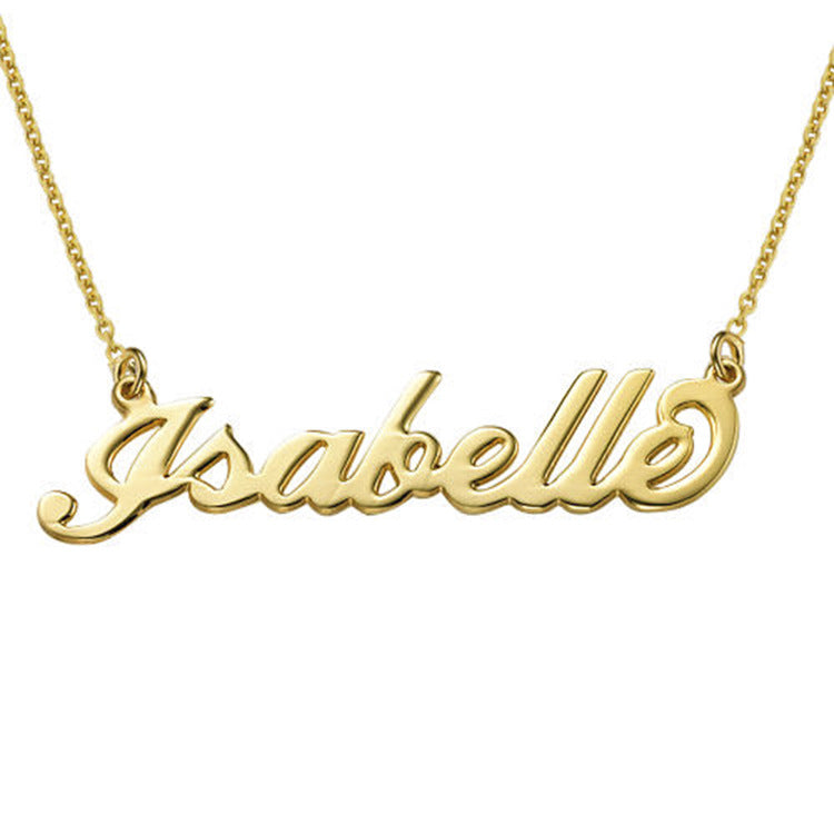 Customized S925 silver name necklace for couples. Perfect Valentine’s Day gift with personalized letter pendant.