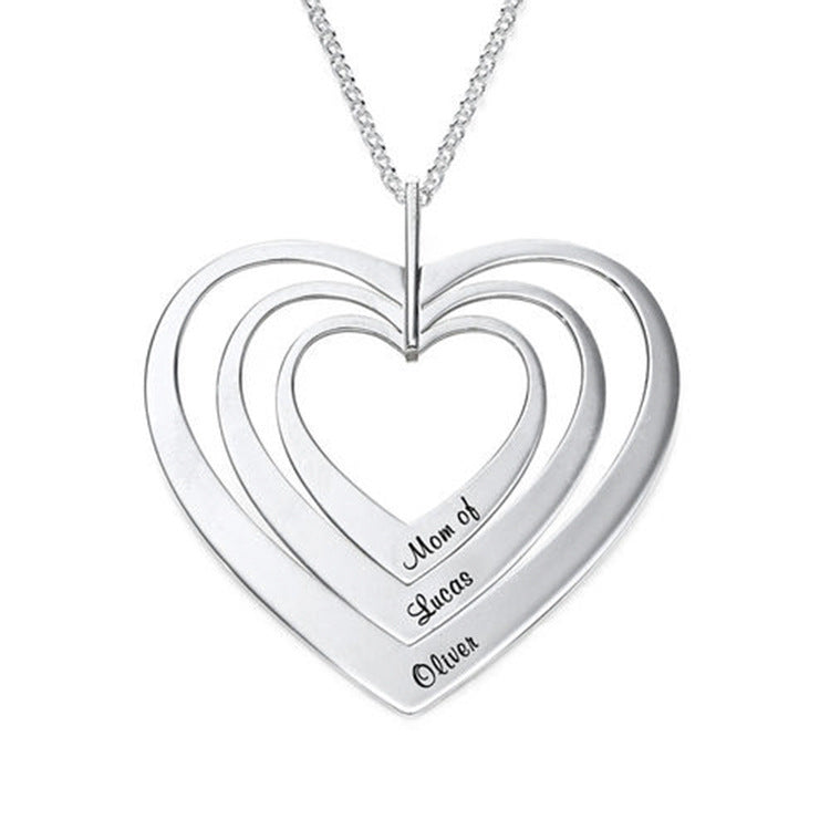 Korean-style sterling silver couple necklace with personalized lettering. Simple, trendy design for students and internet celebrities.