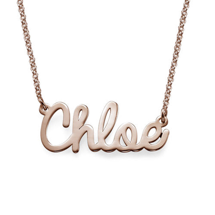 925 sterling silver private custom necklace letter name girls custom lettering Valentine's Day birthday gift