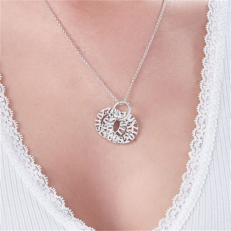 Vintage hollow round pendant necklace for women, perfect as a holy birthday gift.