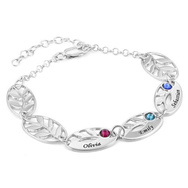 925 Silver Leaf Bracelet for Women - Student Jewelry, Birthday Gift