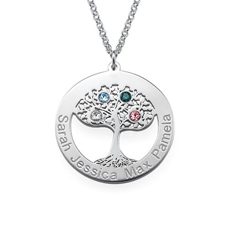 Customized lettering Korean version of the Tree of Life pendant necklace