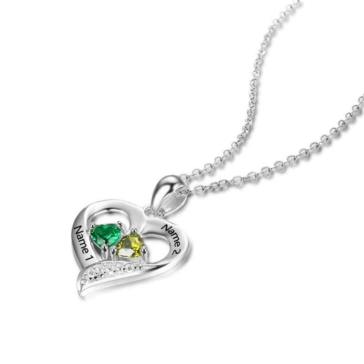 Simple heart pendant necklace for women, perfect for March 8th gifts. Custom lettering available.