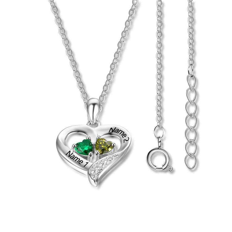 Simple heart pendant necklace for women, perfect for March 8th gifts. Custom lettering available.
