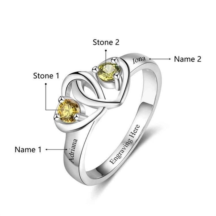 Heart Shaped Silver Ring Open Wedding Wedding Fashion Zircon Diamond Ring