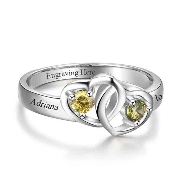 Heart Shaped Silver Ring Open Wedding Wedding Fashion Zircon Diamond Ring