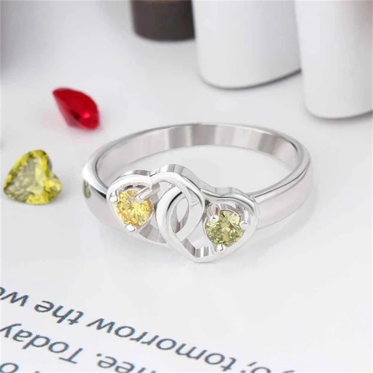 Heart Shaped Silver Ring Open Wedding Wedding Fashion Zircon Diamond Ring