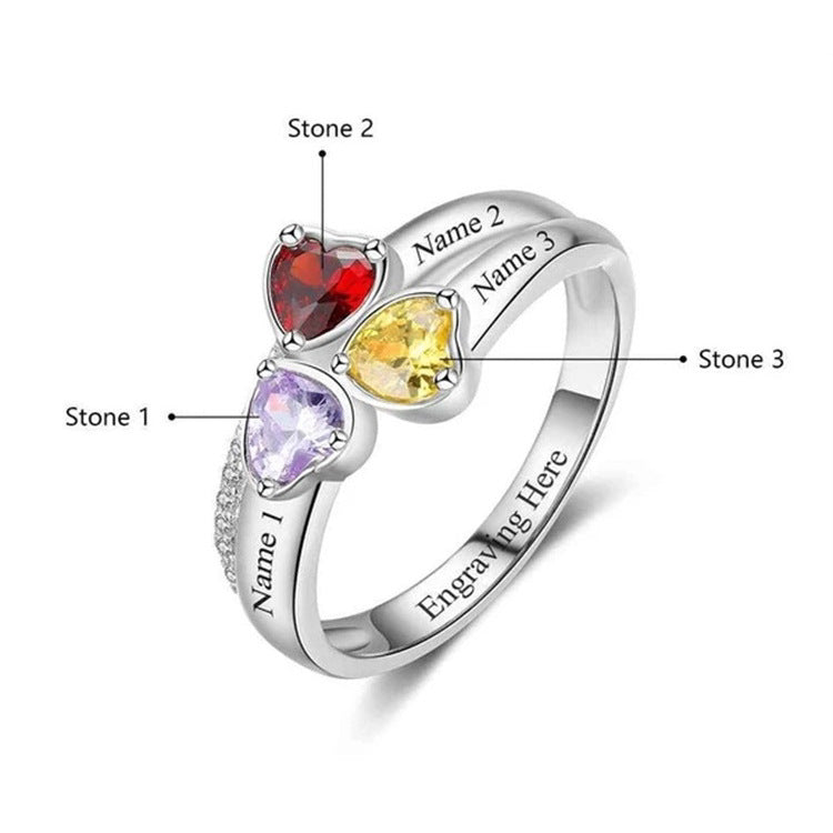 Popular s925 Japanese and Korean simple and versatile men's and women's ring lettering name