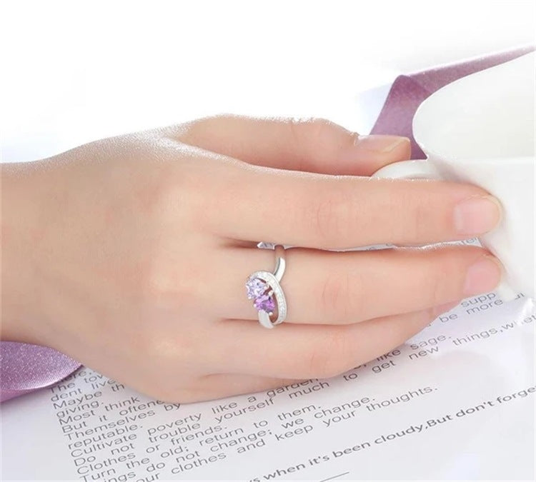 925 silver couple ring commemorative gift plain circle student simple Japanese light luxury