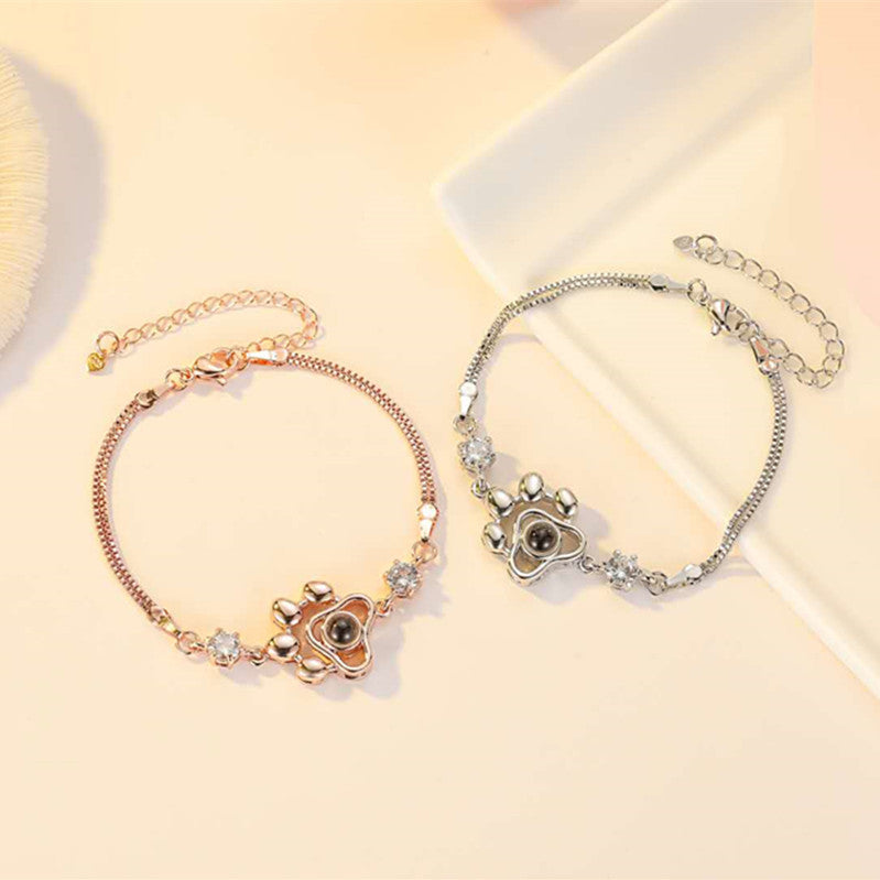 925 sterling silver 100 languages I love you bracelet custom projection I love you