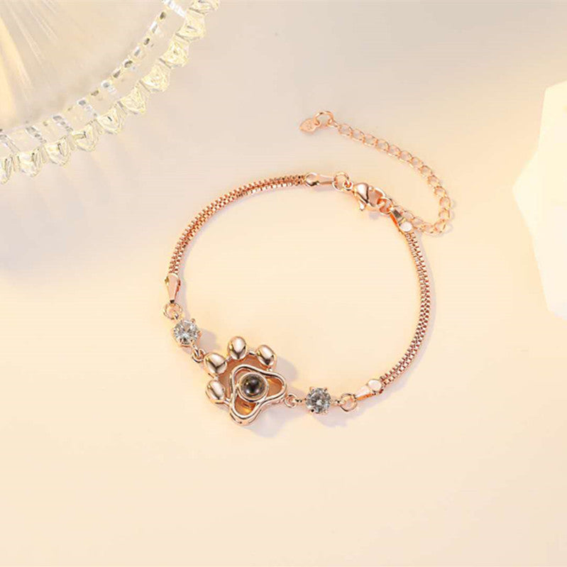 925 sterling silver 100 languages I love you bracelet custom projection I love you