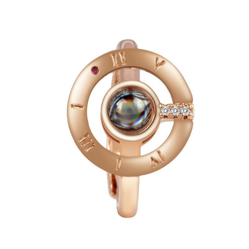 "100 Languages 'I Love You' Projection Couple Rings – Adjustable, perfect for Valentine's or birthdays."
