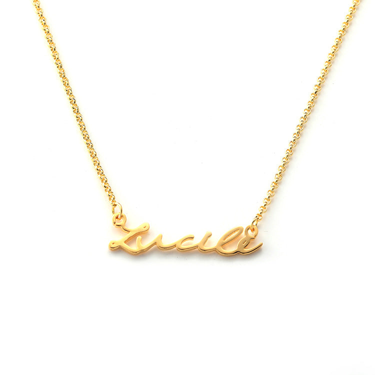 Fashion creative lettering custom private name letter necklace pendant silver jewelry, wholesale from the manufacturer