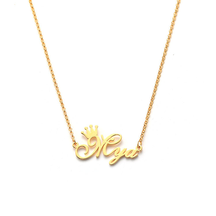 Fashion creative lettering custom private name letter necklace pendant silver jewelry