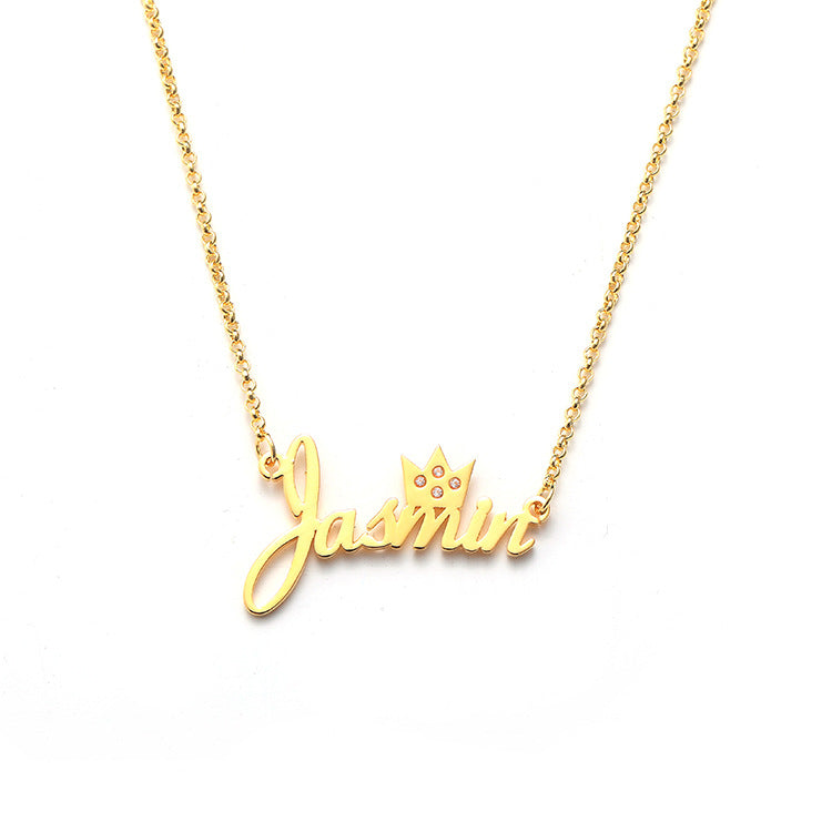 Custom zodiac name letter necklace with birthstone pendant—perfect for wholesale.