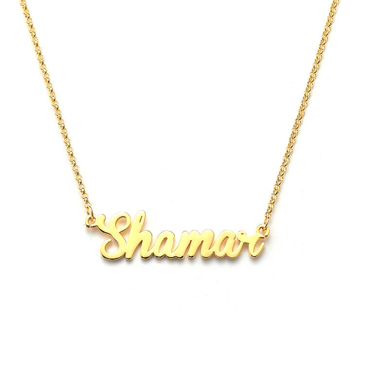 Fashion creative lettering custom private name letter necklace pendant silver jewelry, wholesale from the manufacturer