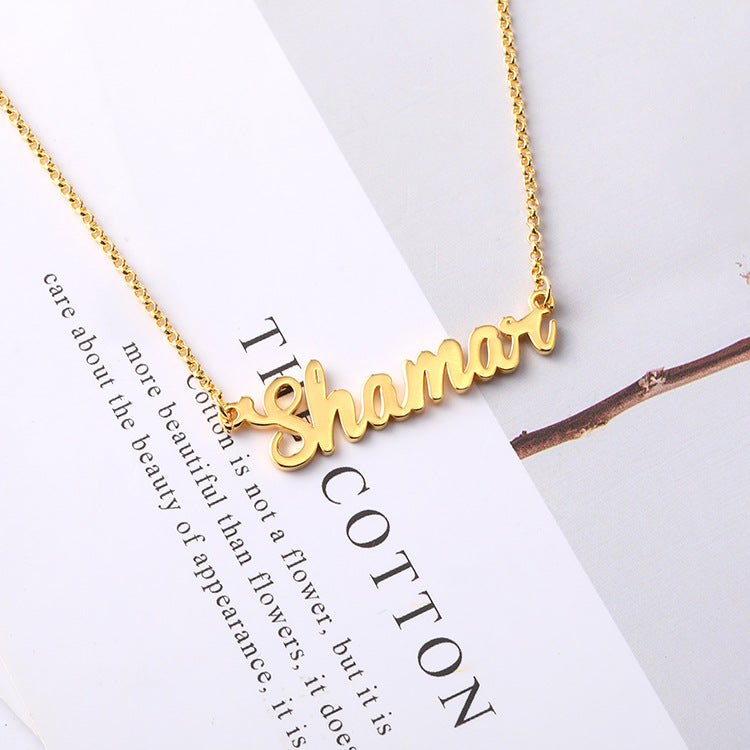 Fashion creative lettering custom private name letter necklace pendant silver jewelry, wholesale from the manufacturer