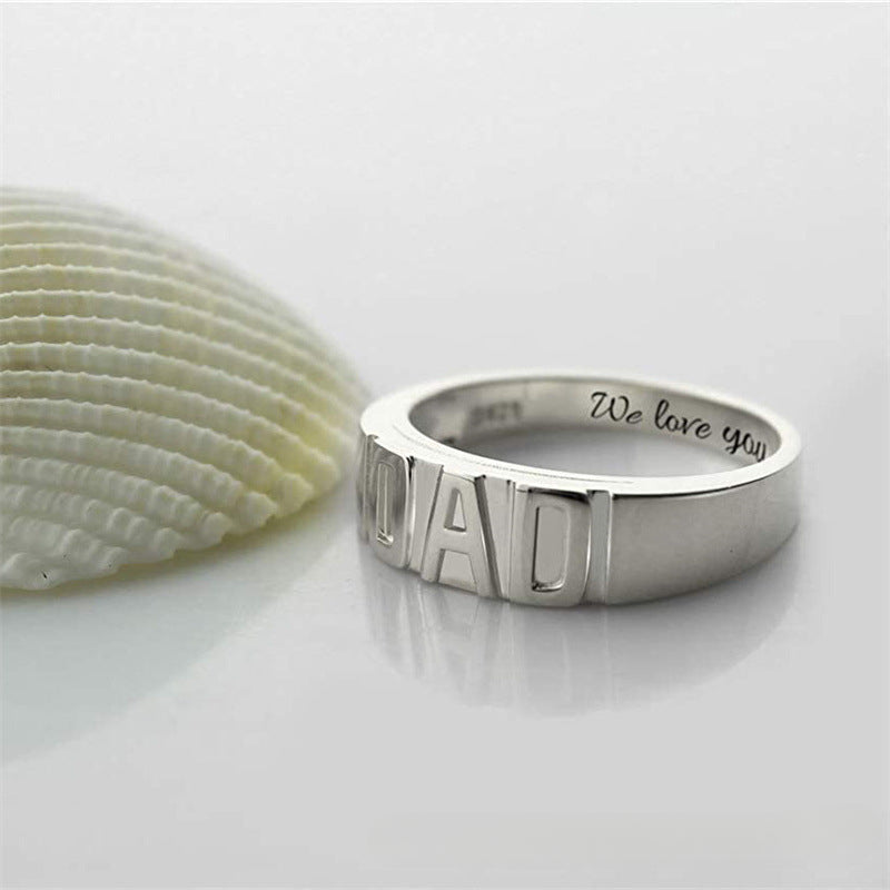 Popular DAD lettering wide version ring, a father's day gift for a man to his father