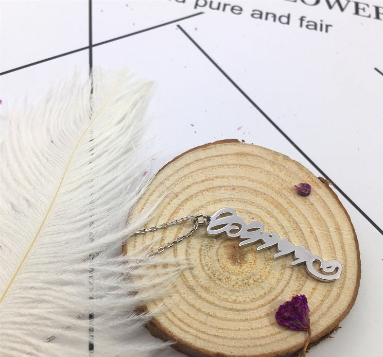 Custom S925 Sterling Silver Name Necklace – Trendy letter pendant, perfect for personalized gifts and daily wear.