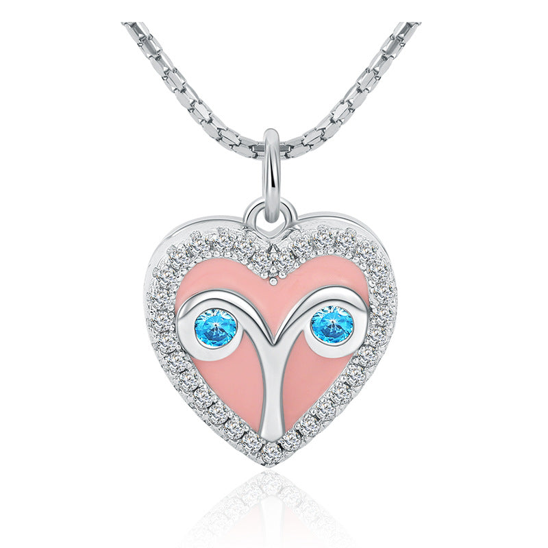 Customized Zodiac Necklace in S925 Sterling Silver featuring a heart pendant. A creative photo jewelry gift for women.