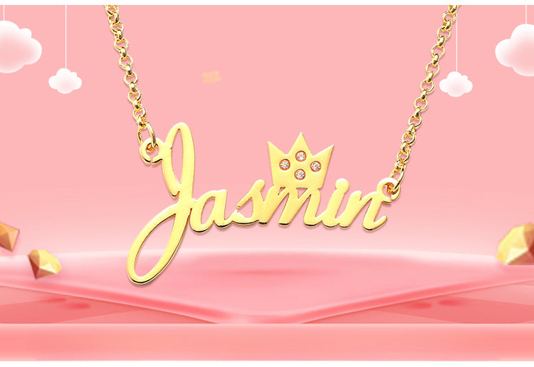Custom zodiac name letter necklace with birthstone pendant—perfect for wholesale.