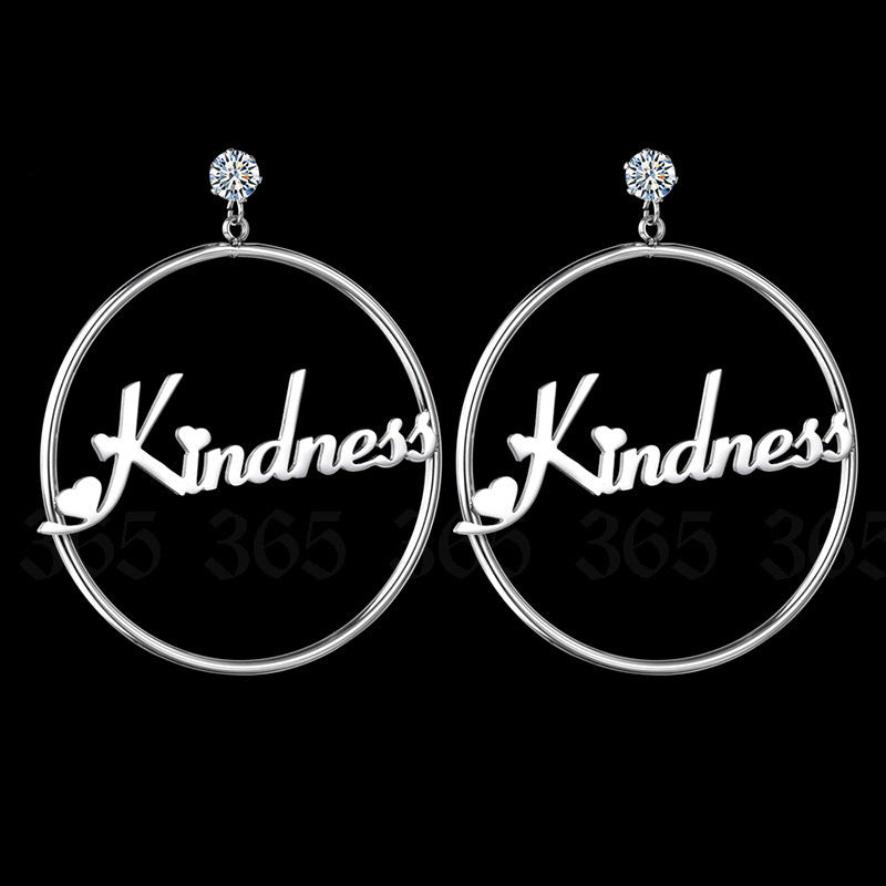 Trendy stainless steel letter name hoop earrings – bold and fashionable statement pieces.