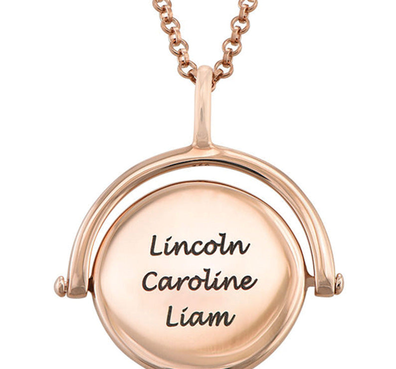 Rotatable Round DIY Personalized Lettering Necklace – Simple Holiday Commemorative Gift