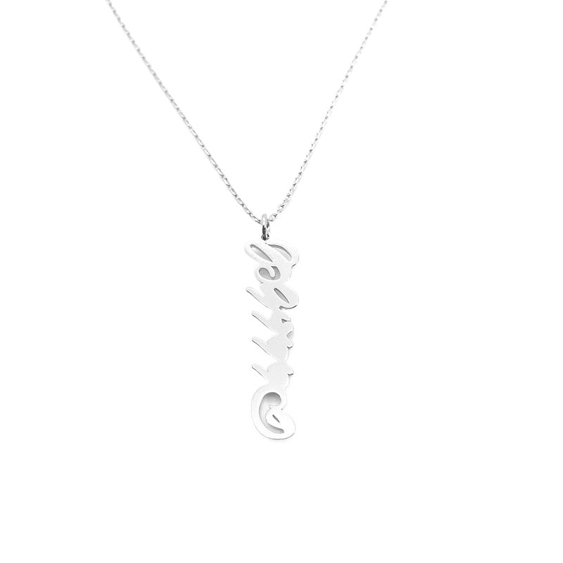 Custom S925 Sterling Silver Name Necklace – Trendy letter pendant, perfect for personalized gifts and daily wear.