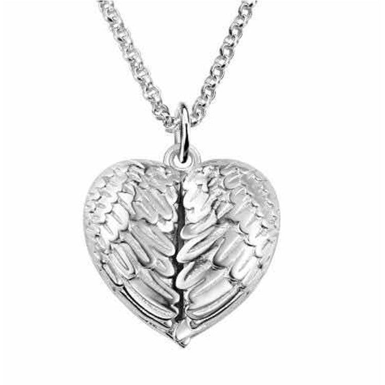 "S925 Sterling Silver Angel Wings Necklace. Custom photo pendant, perfect for Valentine's Day or birthday gift. Personalize your memories."