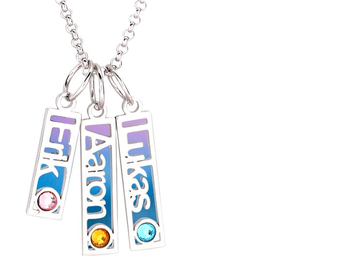 Fashion lettering name Geometric shape Twelve constellations Birthstone pendant Necklace, custom wholesale