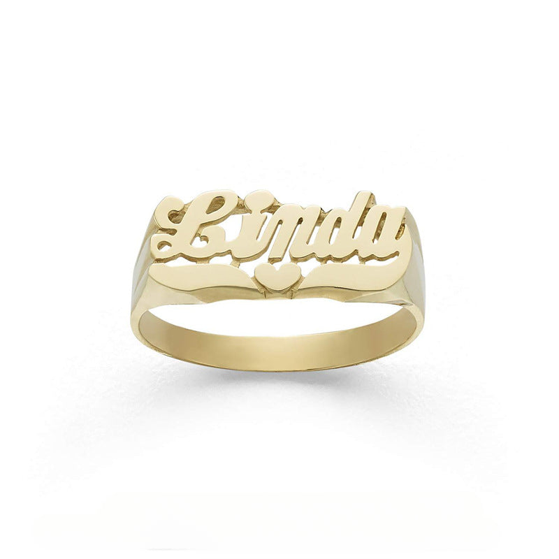 DIY custom hot sale name ring love diamond 925 sterling silver jewelry personalized gift
