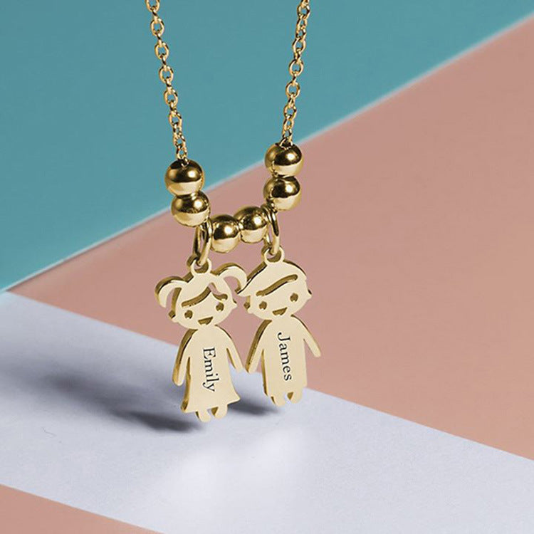 Wholesale S925 sterling silver villain doll tag necklace for kids and women. Perfect pendant jewelry.