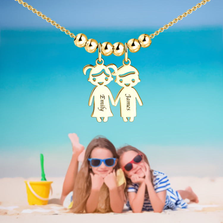 Wholesale S925 sterling silver villain doll tag necklace for kids and women. Perfect pendant jewelry.