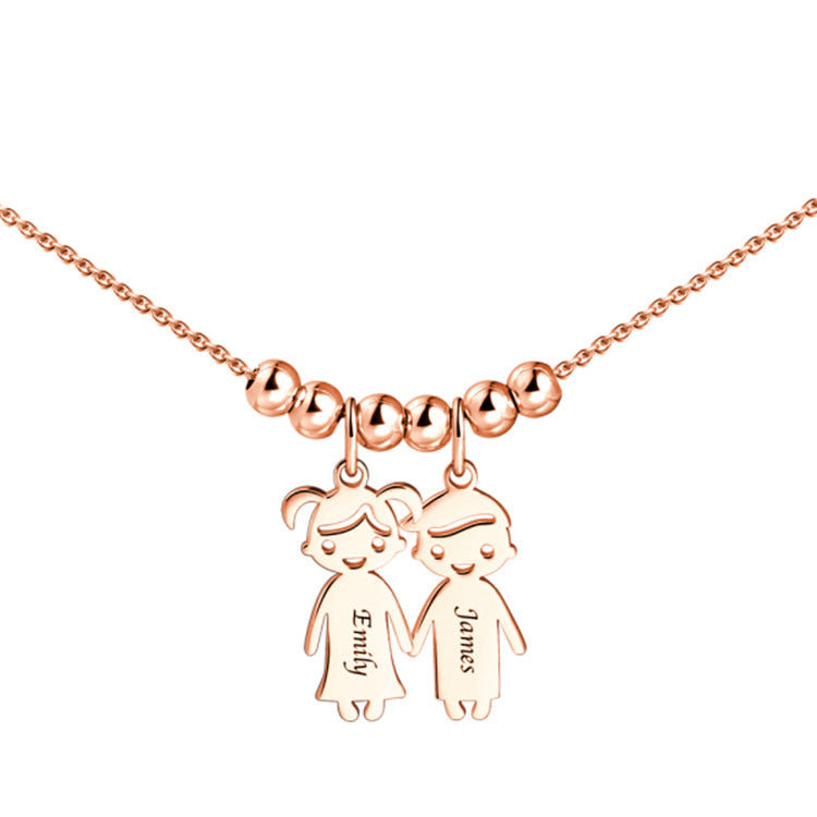 Wholesale S925 sterling silver villain doll tag necklace for kids and women. Perfect pendant jewelry.