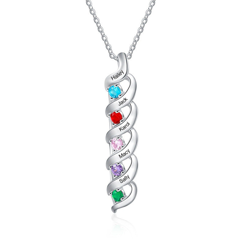 Jewelry: Classic D925 Gold-Plated Necklace for Women with 1-6 Custom Names and Birthstones