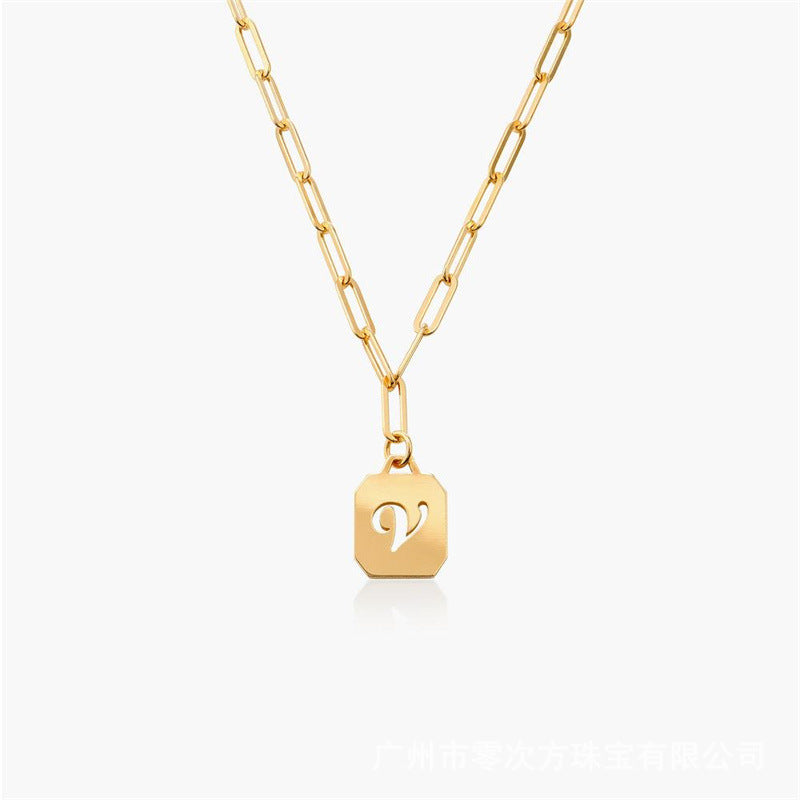 popular hollow 26-letter sterling silver necklace. This versatile, fashionable big cross chain is perfect for women, reflecting the latest trends in INS style.
