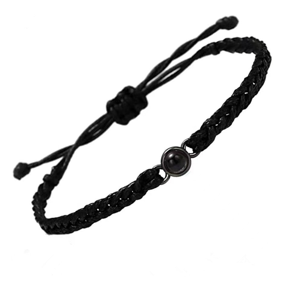 Handmade braided bracelet for women, featuring "I Love You" in 100 languages. Simple Korean style, perfect for friends or as a trendy gift.