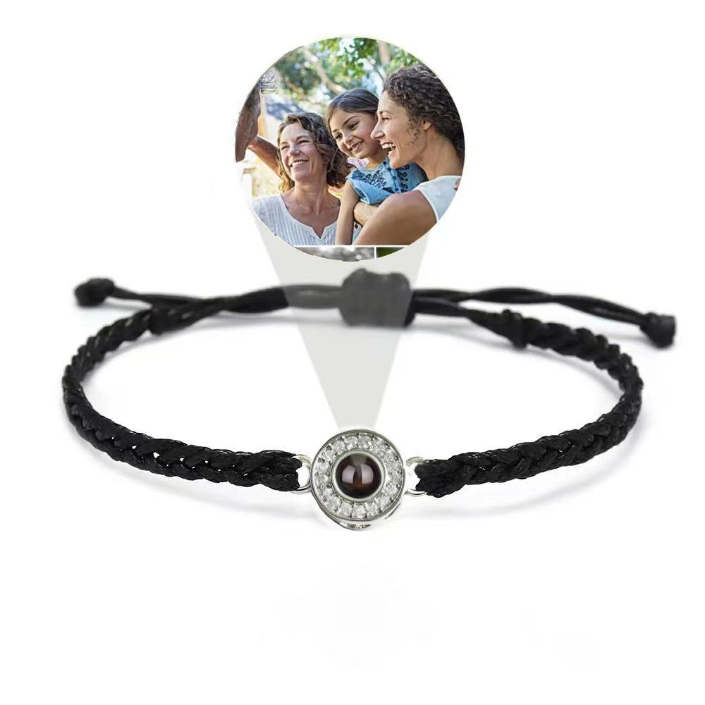 Popular hand-woven projection bracelet 100 languages I love you niche jewelry bracelet photo private customization