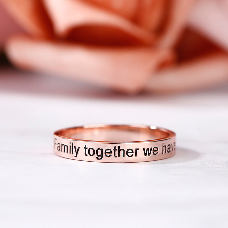 Hot-selling S925 silver lettering smear ring fashionable simple personalized ring