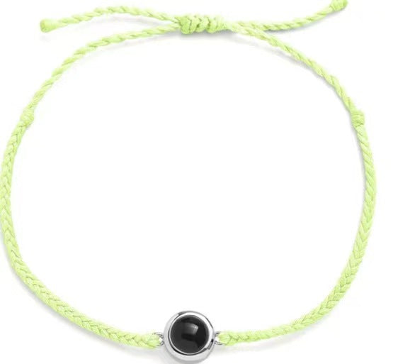 Handmade braided bracelet for women, featuring "I Love You" in 100 languages. Simple Korean style, perfect for friends or as a trendy gift.