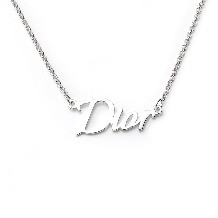 Custom name letter necklace, silver jewelry, creative design, wholesale direct from manufacturer.