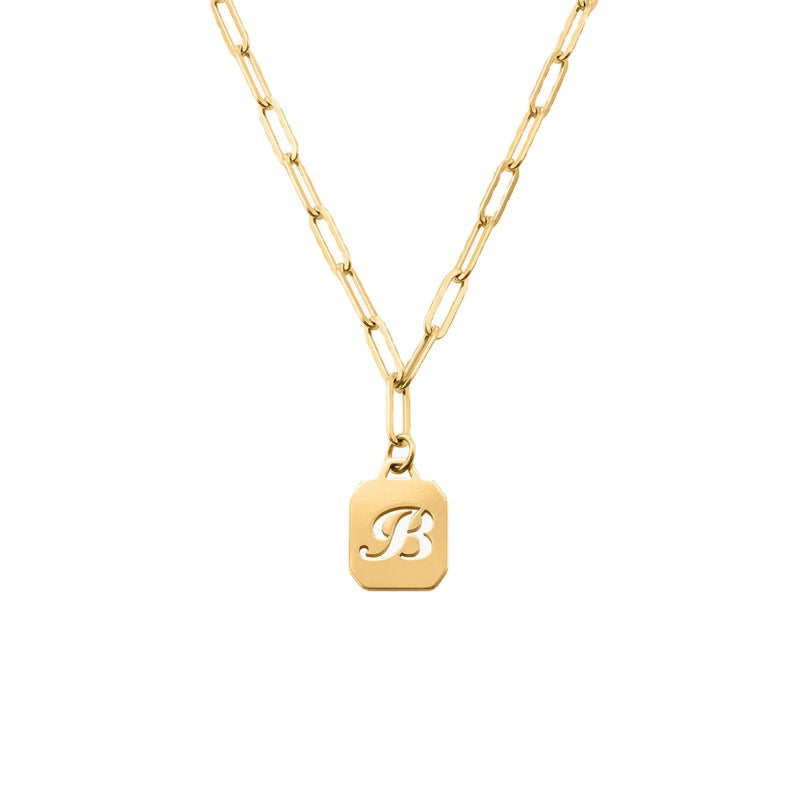popular hollow 26-letter sterling silver necklace. This versatile, fashionable big cross chain is perfect for women, reflecting the latest trends in INS style.