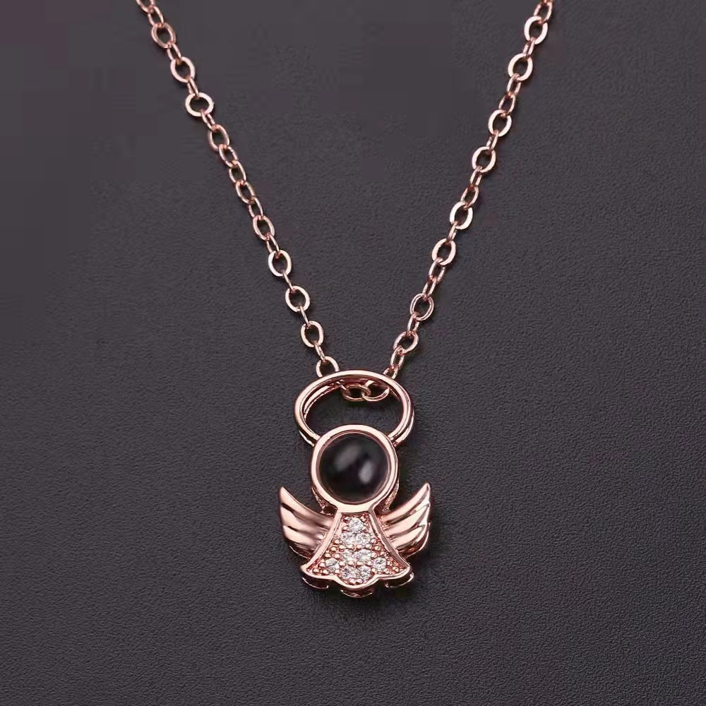 100 Languages "I Love You" Projection Necklace – Romantic Gift for Her.