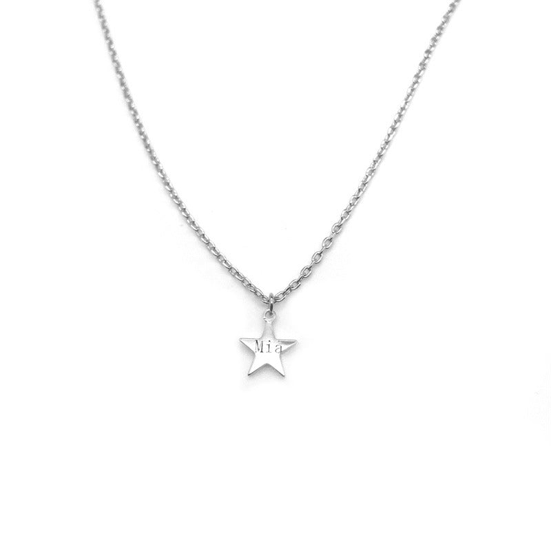S925 Silver Star Necklace – A simple yet personalised piece that can be custom engraved with your name. A stylish gift for couples and special occasions.
