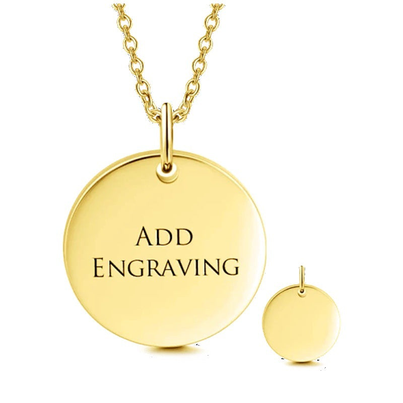Jewelry | Popular Round Disc Engraved Minimalist Necklace | Personalized Sterling Silver Accessory