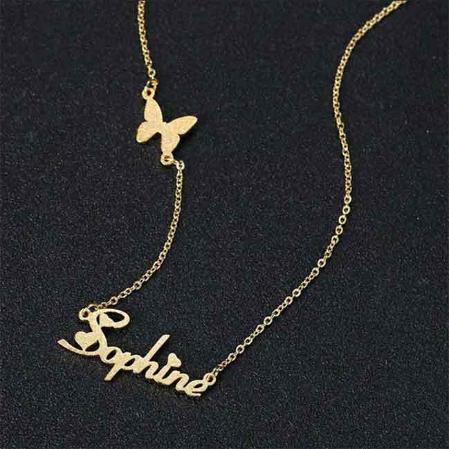 Popular Butterfly Love Wings Pumpkin Diamond Necklace—perfect holiday gift jewelry.