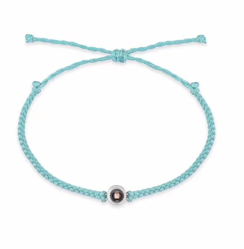 Handmade braided bracelet for women, featuring "I Love You" in 100 languages. Simple Korean style, perfect for friends or as a trendy gift.