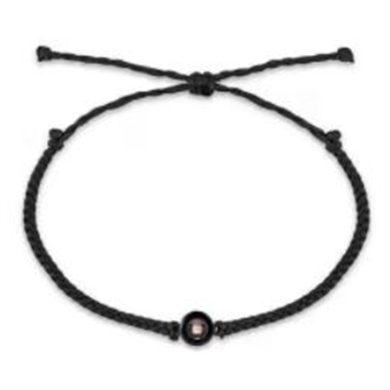 Bracelet women custom simple girlfriends couple hand jewelry braided rope projection engraving photo